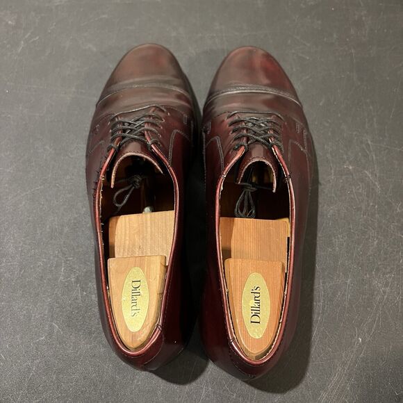 Vintage Cole Haan Cap Toe Oxford Mens 11 D Burgundy Leather Lace Up Dress Shoes - Picture 9 of 11